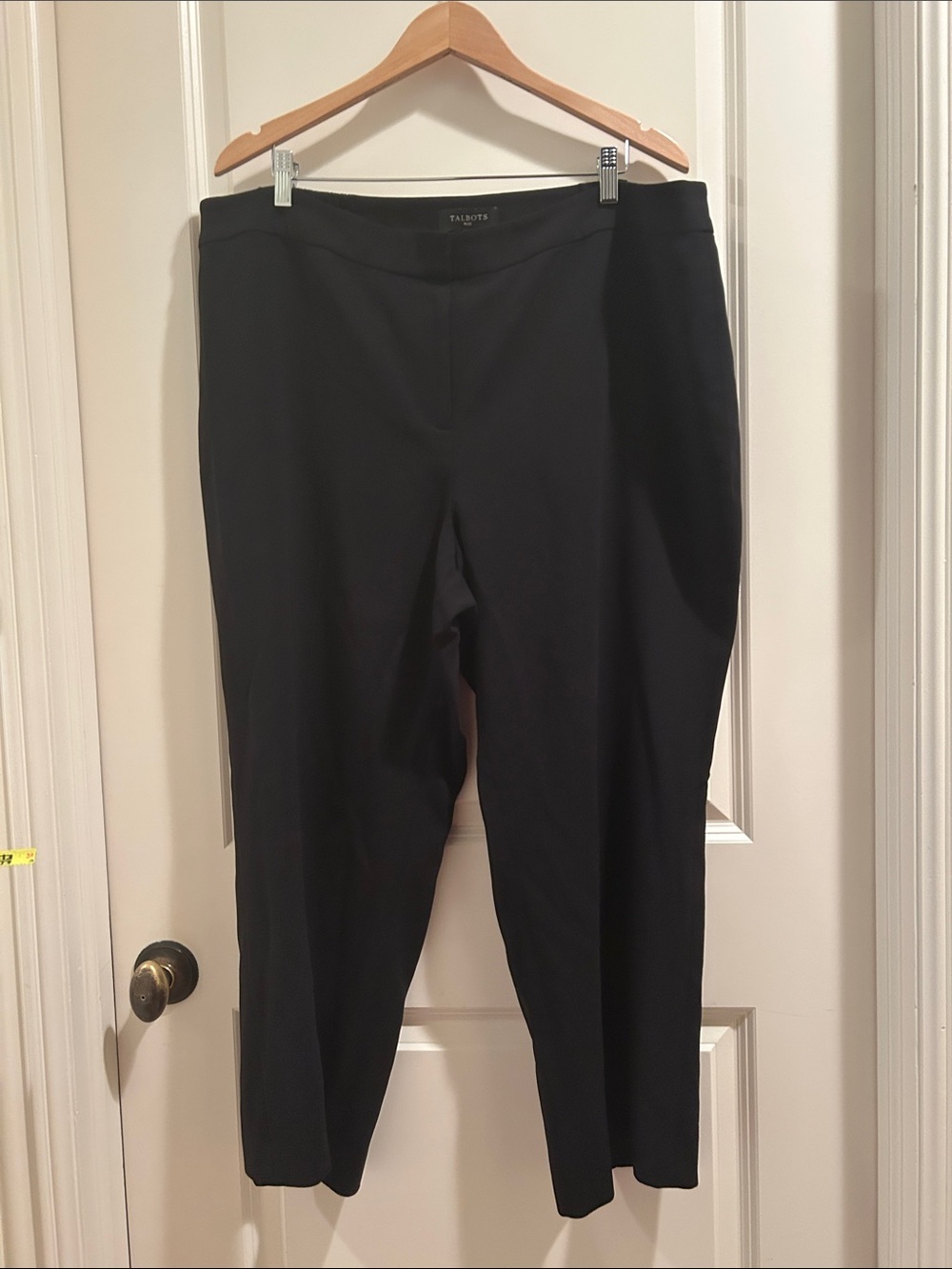 Talbots Plus Black ZipUp Lined Ankle Pants w/elastic on sides of waist size 20W
